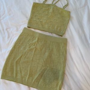 Green Knit top and bottom set